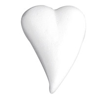 Coeur polystyrène, forme de goutte, plat, 8x5,5cm, 3 pces emballées