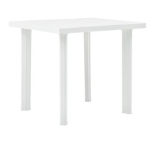 Vidaxl table de jardin blanc 80x75x72 cm plastique