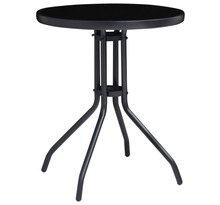 Vidaxl table de jardin noir 60 cm acier et verre