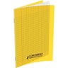 Cahier 140 pages seyès 90 g  couverture polypropylène jaune  format 17 x 22 cm  CONQUERANT