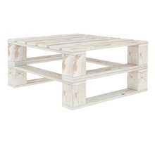 Vidaxl table palette de jardin blanc bois