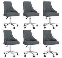 Vidaxl chaises pivotantes de salle à manger 6 pcs gris foncé tissu