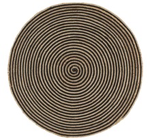 Vidaxl tapis fait à la main jute avec design de spirale noir 150 cm