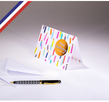 Carte double Gourmandiz créée et imprimée en France sur papier certifié PEFC - Happy birthday - Bougies
