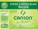 Pochette de 10 feuilles de papier dessin recyclé 160g 24x32 cm Blanc CANSON