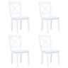 Vidaxl chaises à manger lot de 4 blanc bois d'hévéa massif