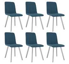 Vidaxl chaises à manger lot de 6 bleu velours