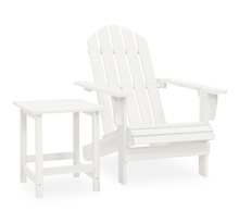 Vidaxl chaise de jardin adirondack avec table bois de sapin blanc