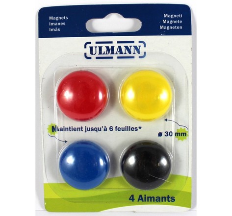 4 aimants couleur 30mm - ulmann