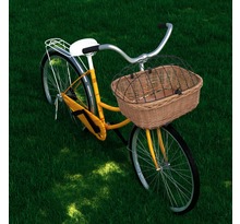 vidaXL Panier avant de vélo avec couvercle 50x45x35 cm Saule naturel