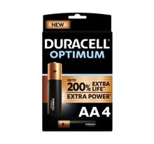 Duracell - Piles alcalines AA Optimum, 1.5 V LR6, paquet de 4