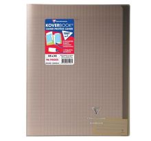 CLAIREFONTAINE - Cahier piqûre KOVERBOOK - 24 x 32 - 96 pages Seyes - Couverture Polypro translucide - Marron