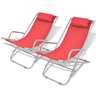 Vidaxl chaises inclinables de terrasse 2 pcs acier rouge