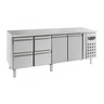 Table réfrigérée professionnelle 4 tiroirs et 2 portes - 553 l - combisteel - r600a - rvs aisi 2012553pleine 2230x700x850mm