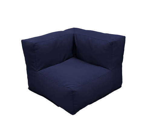 Fauteuil d'angle salon de jardin modulable modulo bleu polyester 85x84x62 5cm