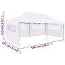 vidaXL Tente de réception pliable avec parois 3 x 6 m Acier Blanc