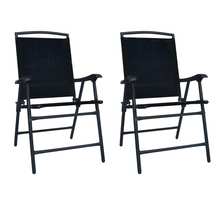 Vidaxl chaises de jardin pliables 2 pcs textilène noir