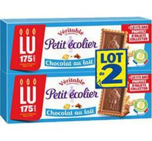 LU Petit Ecolier Petit beurre avec tablette chocolat au lait x2 150g (lot de 2)