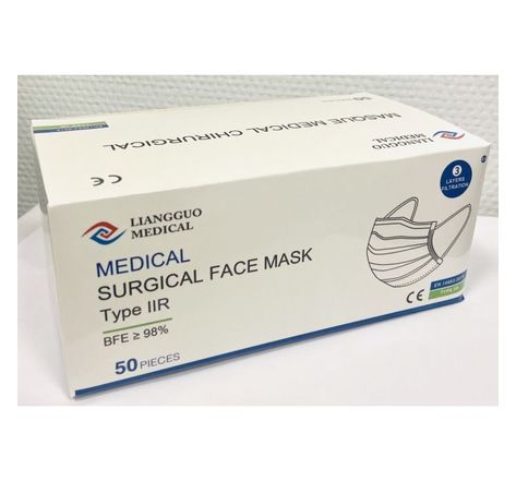 Lot de 50 masques chirurgicaux de type IIR  - Normes EN 14683:2019