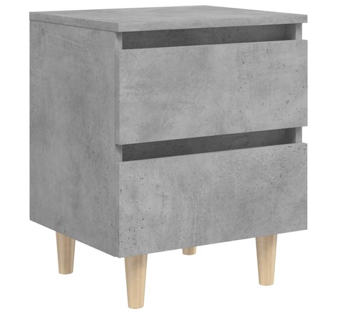 Vidaxl table de chevet avec pieds en pin gris béton 40x35x50 cm