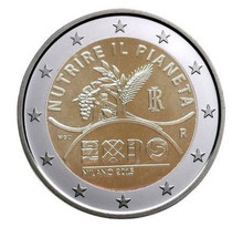 Monnaie 2 euros commémorative italie 2015 - exposition universelle de milan
