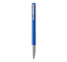 PARKER Vector stylo roller, bleu avec attributs chromés, pointe moyenne, encre bleue, coffret cadeau