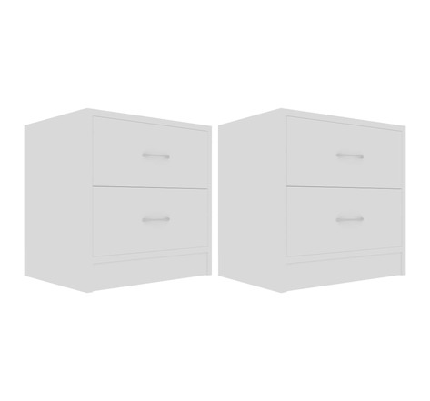 Vidaxl tables de chevet 2 pièces blanc 40x30x40 cm bois d'ingénierie