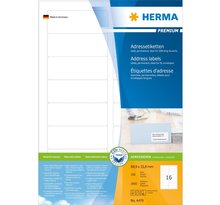 Etiquettes universelles premium, 88,9 x 33,8 mm, blanc 1600 sur 100 f herma