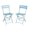 Chaises de terrasse bleu turquoise en acier - lot de 2 - bolero -  - acier 387x471x800mm