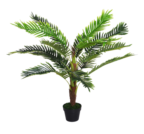Outsunny Palmier artificiel hauteur 123 cm arbre artificiel décoration plastique fil de fer pot inclus vert