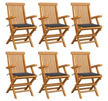Vidaxl chaises de jardin avec coussins anthracite 6 pcs bois de teck