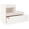Vidaxl table de chevet blanc 60x34x51 cm bois de pin solide