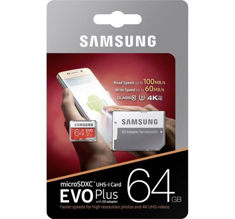 Carte mémoire Micro Secure Digital (Micro SD) Samsung 64Go Evo+ SDHC Class10