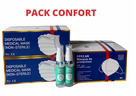 Pack COVID-19: 25 Masques FFP2 + 100 masques chirurgicaux Type 2R + 2 flacons de gel