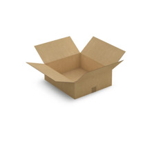 Caisse carton plate brune simple cannelure RAJA 45x40x15 cm (colis de 25)