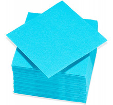 Lot de 40 serviettes en papier 2 plis - 38x38 cm - turquoise - gappy