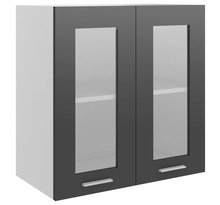 Vidaxl armoire en verre suspendue gris brillant 60x31x60 cm aggloméré