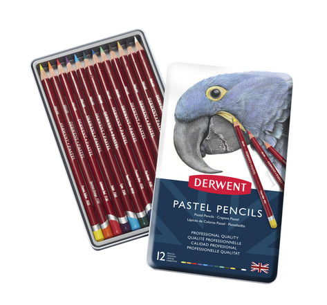 Crayon pastel derwent boite métal 12 crayons