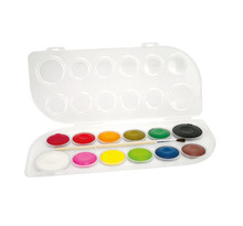 Peinture à l'eau Set de 12 couleurs + 1 pinceau - MegaCrea DIY