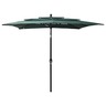 Vidaxl parasol à 3 niveaux avec mât en aluminium vert 2 5x2 5 m
