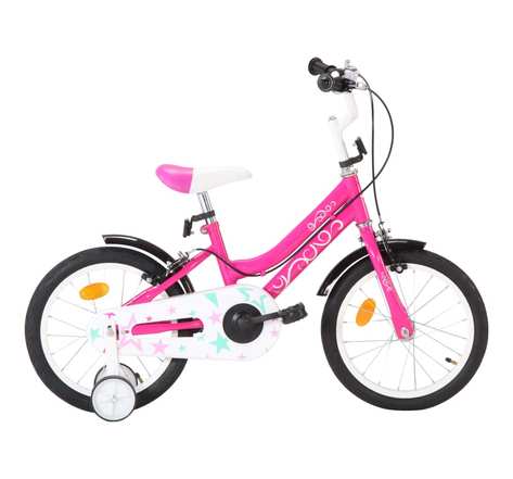 Vidaxl vélo pour enfants 16 pouces noir et rose