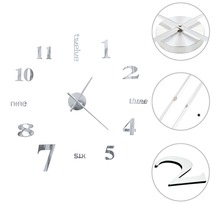 vidaXL Horloge murale 3D Design moderne 100 cm XXL Argenté
