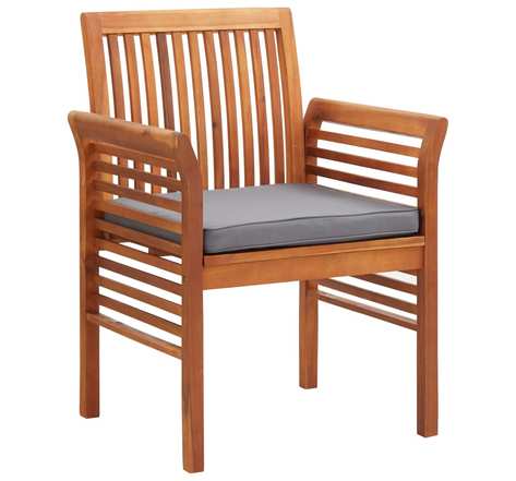 Vidaxl chaise à dîner de jardin avec coussin bois d'acacia massif