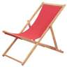 vidaXL Chaise pliable de plage Tissu et cadre en bois Rouge