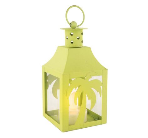 Lanterne colorée avec chauffe-plat led exotique palmier