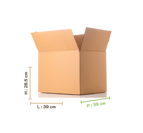 Lot de 20 cartons de déménagement double cannelure 39x39x28.5cm (x20)