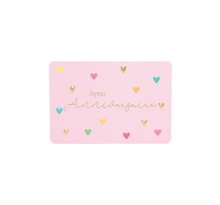 Mini carte de voeux avec enveloppe - anniversaire - joyeux anniversaire rose