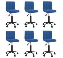 Vidaxl chaises pivotantes à manger lot de 6 bleu velours