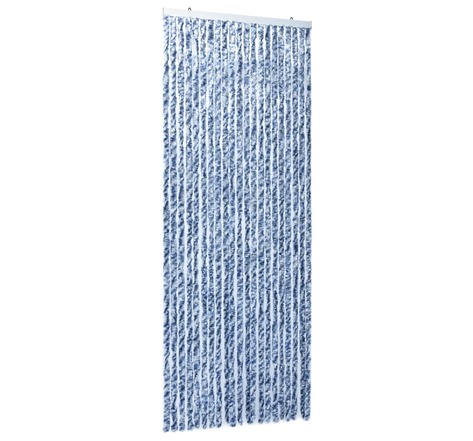 Vidaxl moustiquaire bleu blanc et argenté 90x220 cm chenille