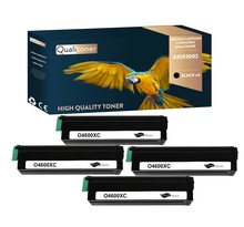Qualitoner x4 toners 43502002 noir compatible pour oki